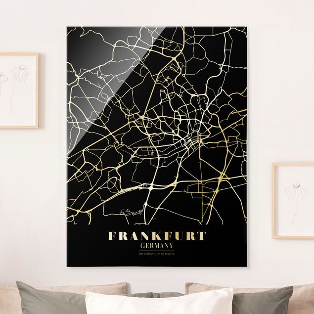 Kitchen Frankfurt City City Map - Classic Black