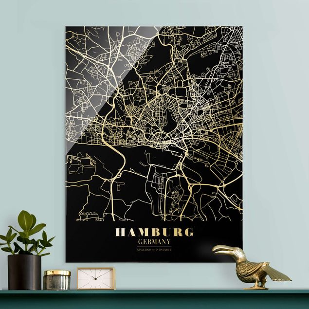 Kitchen Hamburg City Map - Classic Black