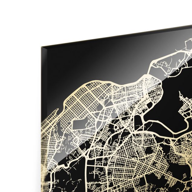 Prints Havana City Map - Classic Black