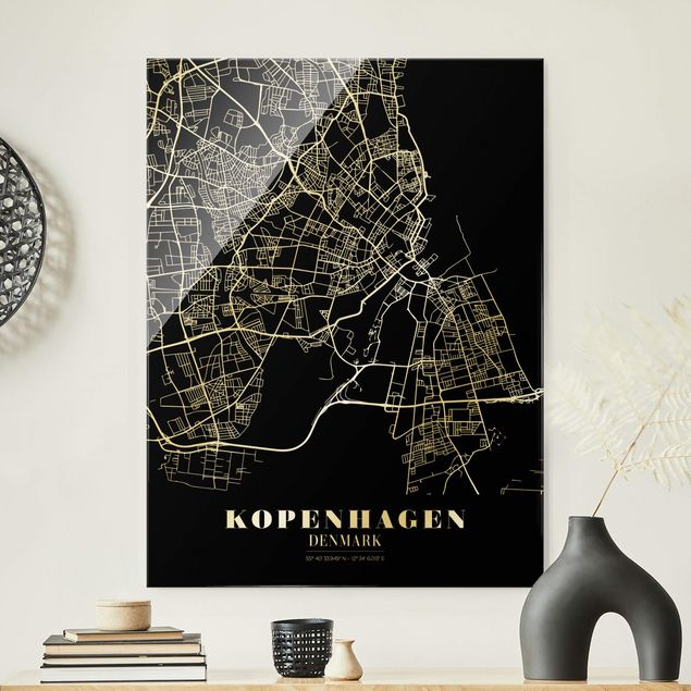 Kitchen Copenhagen City Map - Classic Black