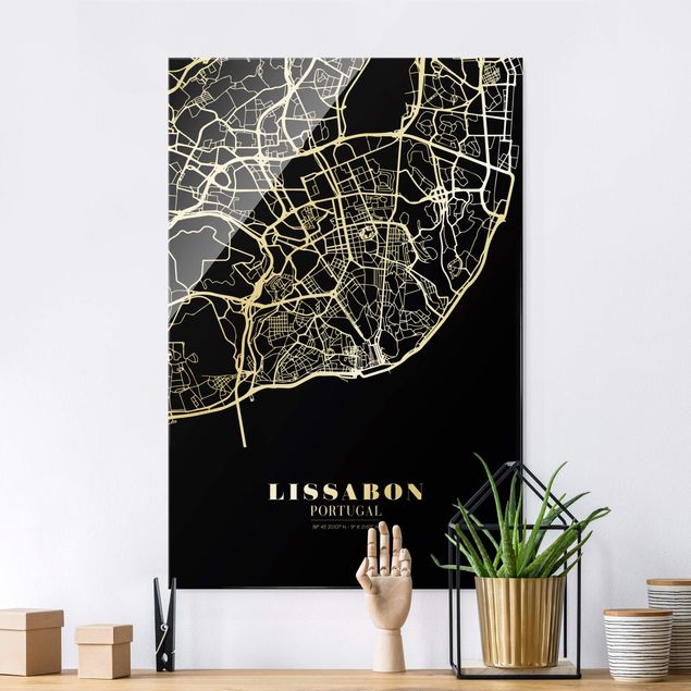 Kitchen Lisbon City Map - Classic Black