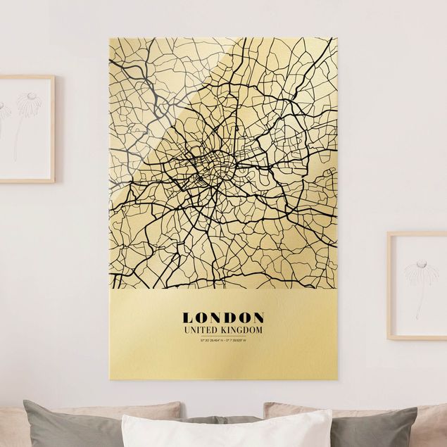 Glass prints London London City Map - Classic
