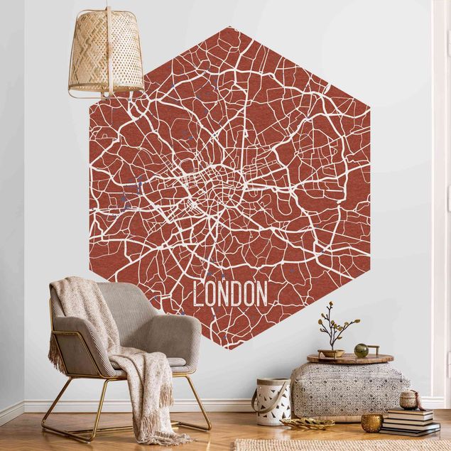 Wallpapers black and white City Map London - Retro