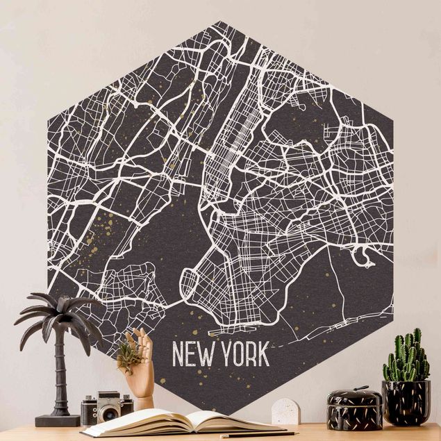 Wallpapers New York City Map New York- Retro
