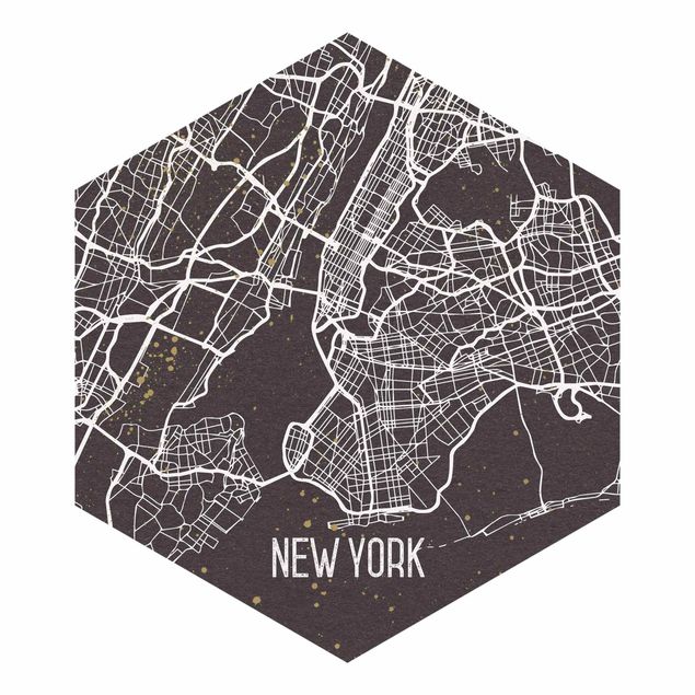Wallpapers red City Map New York- Retro