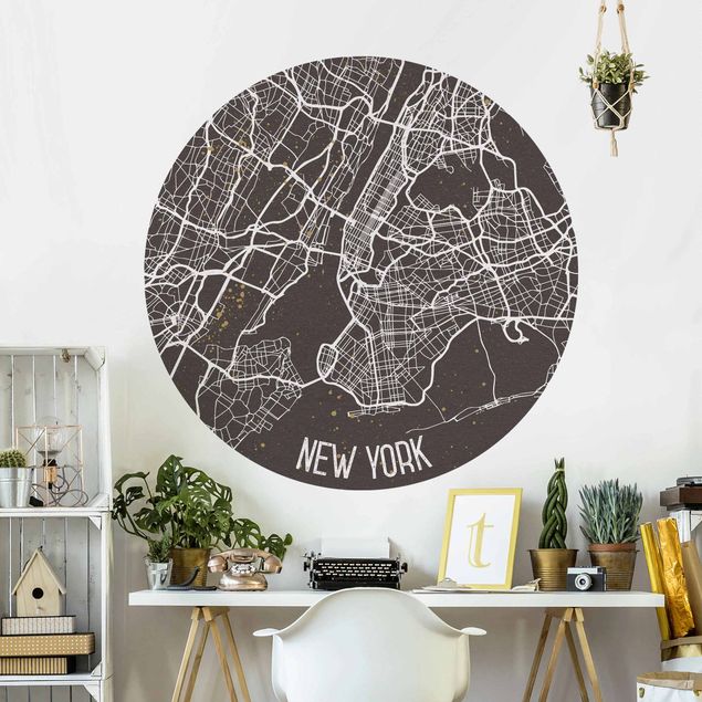 Wallpapers New York City Map New York- Retro