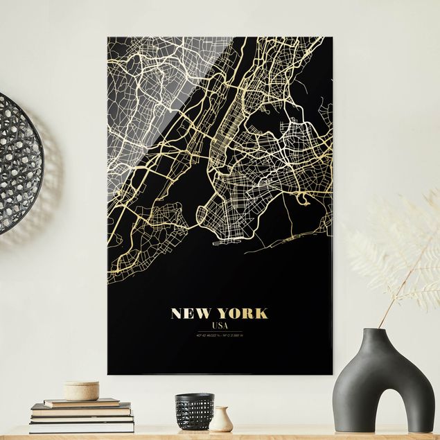 Kitchen New York City Map - Classic Black