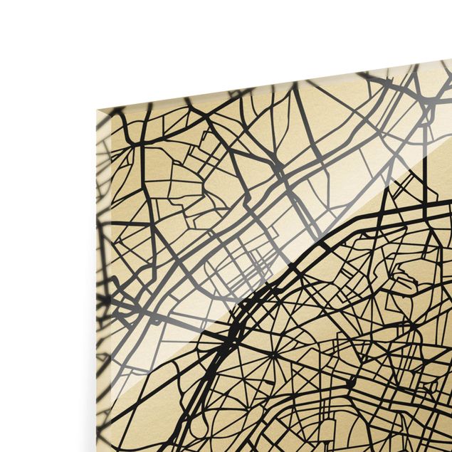 Black and white wall art Paris City Map - Classic