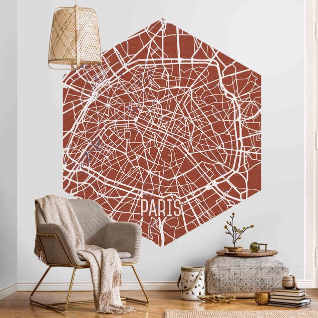 Aesthetic vintage wallpaper City Map Paris - Retro