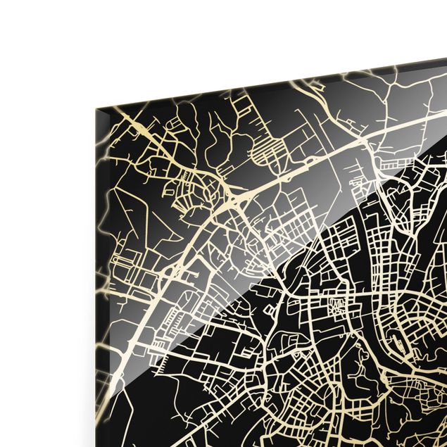 Prints Salzburg City Map - Classic Black