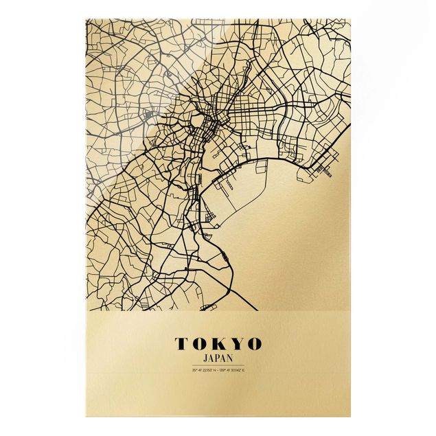 Black and white art Tokyo City Map - Classic