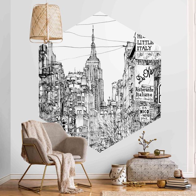Black white wallpaper City Study - Little Italy