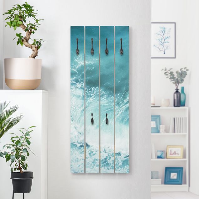 Wall mounted coat rack landscape The Ocean's Force