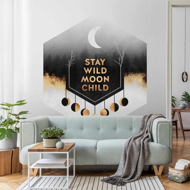 Hexagonal wallpapers Stay Wild Moon Child