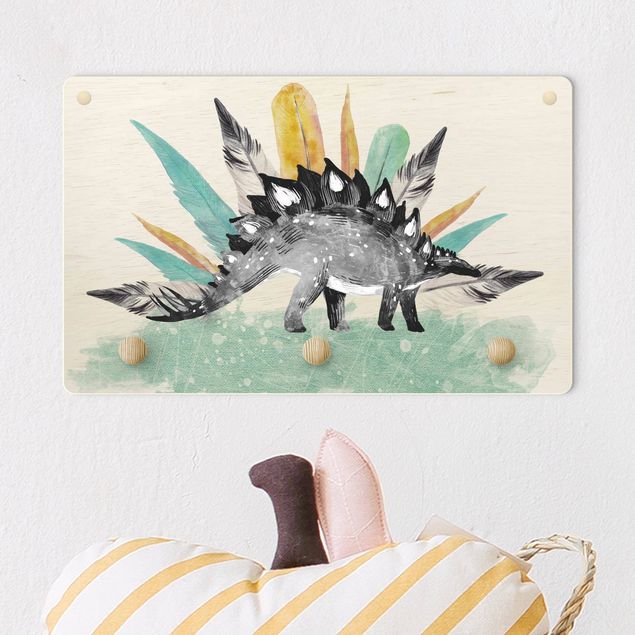 Kids room decor Stegosaurus With Crown Of Feathers