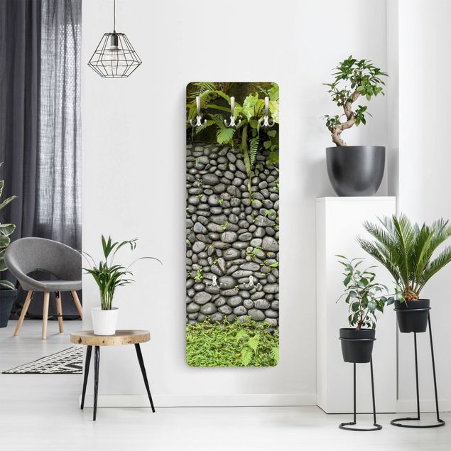 Coat rack patterns Stone Wall With Plants