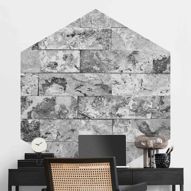 Kitchen Stone Wall Natural Marble Gray