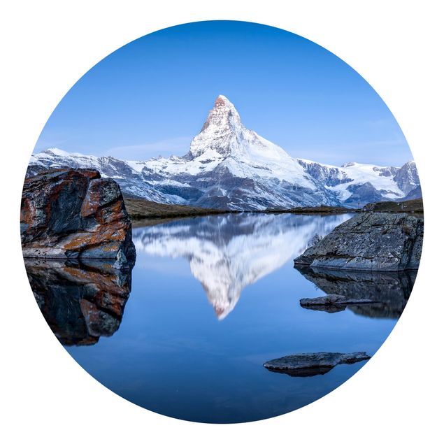 Blue aesthetic wallpaper Stellisee Lake In Front Of The Matterhorn