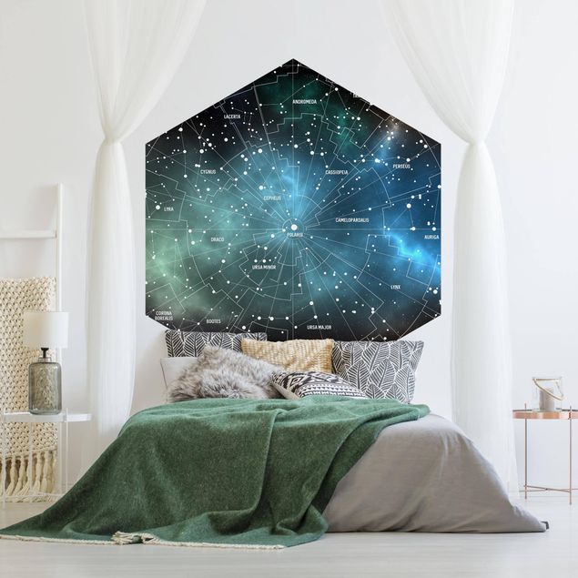 Contemporary wallpaper Stellar Constellation Map Galactic Nebula