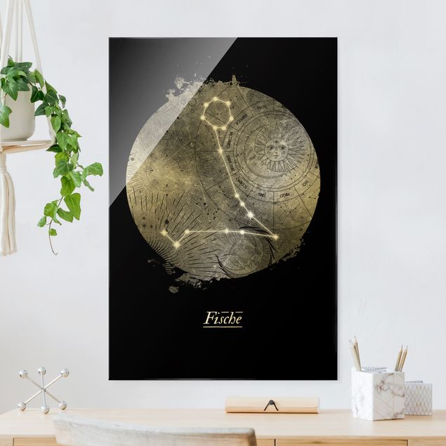 Prints fishes Zodiac Sign Pisces Silver