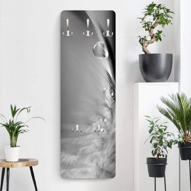Wall mounted coat rack black and white Story of a Waterdrop Black White