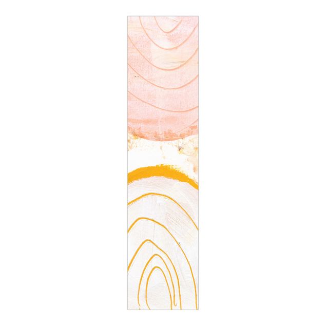Sliding panel curtains abstract Watercolour Monstera Leaves In Gold
