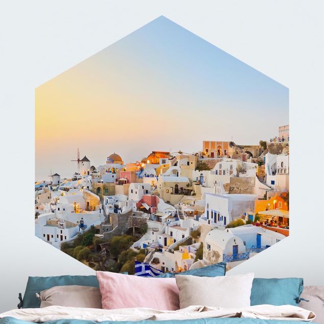 Wallpapers sunset Bright Santorini