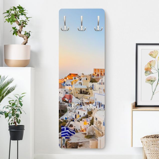 Wall mounted coat rack architecture and skylines Bright Santorini