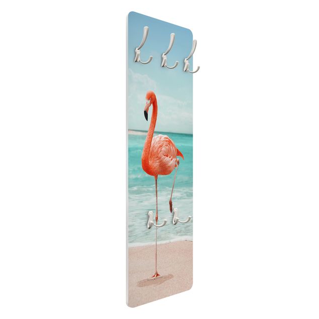 Wall mounted coat rack Beach With Flamingo