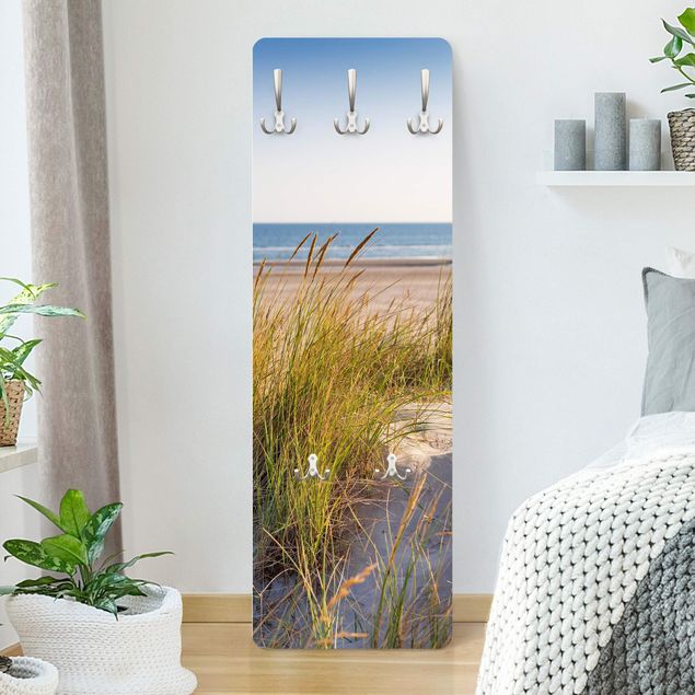 Wall mounted coat rack landscape Beach Dune At The Sea
