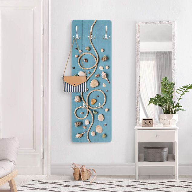 Wooden wall mounted coat rack Beach Finds