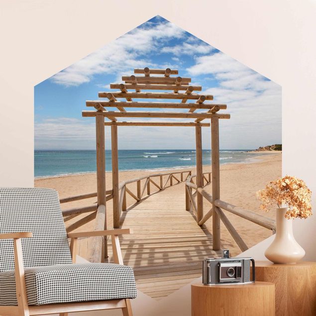 Contemporary wallpaper Boardwalk To The Ocean In Andalusia