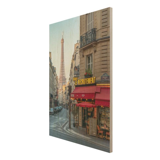 Wood photo prints Streets Of Paris