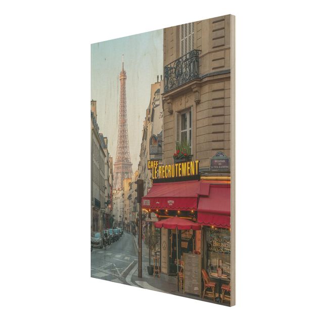 Wood photo prints Streets Of Paris
