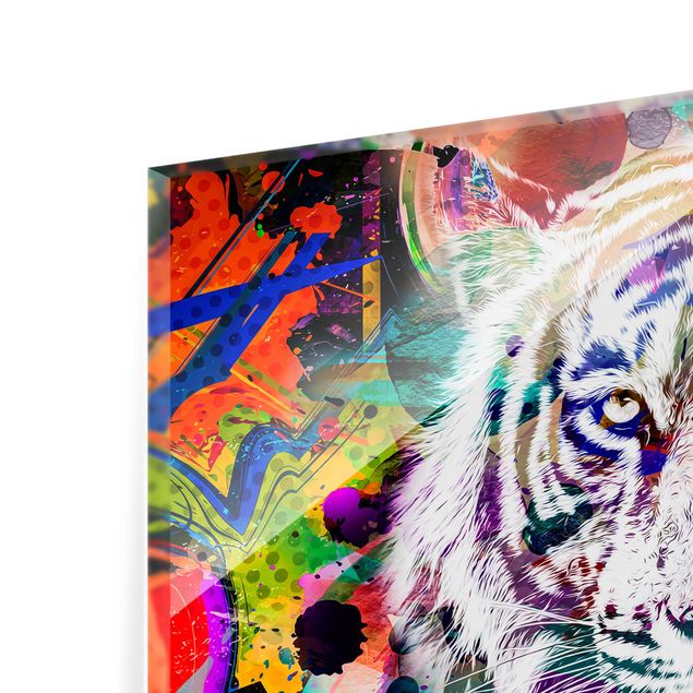 Magnettafel Glas Street Art Tiger