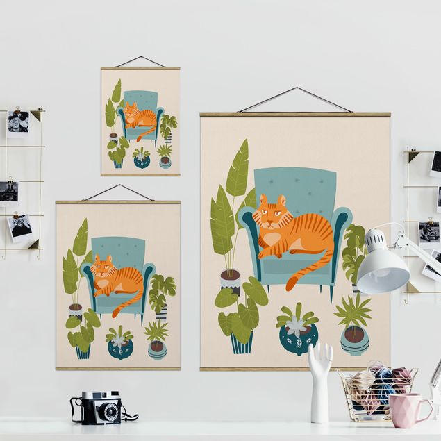 Prints multicoloured Domestic Mini Tiger Illustration