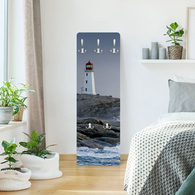 Wall mounted coat rack beach Lighthouse