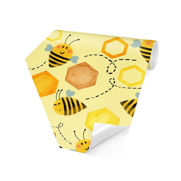 Wallpapers yellow Sweet Honey With Bees Illustration