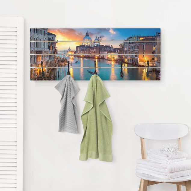 Wall mounted coat rack architecture and skylines Sunset in Venice
