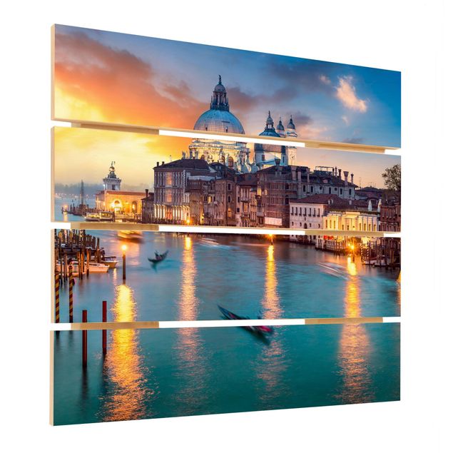 Wood photo prints Sunset in Venice