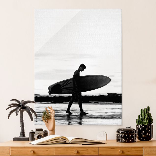 Prints landscape Shadow Surfer Boy In Profile