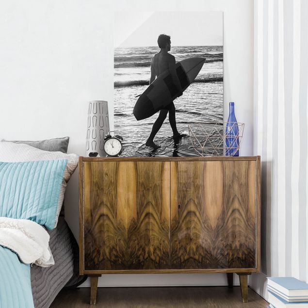 Landscape canvas prints Surfer Boy At Sunset