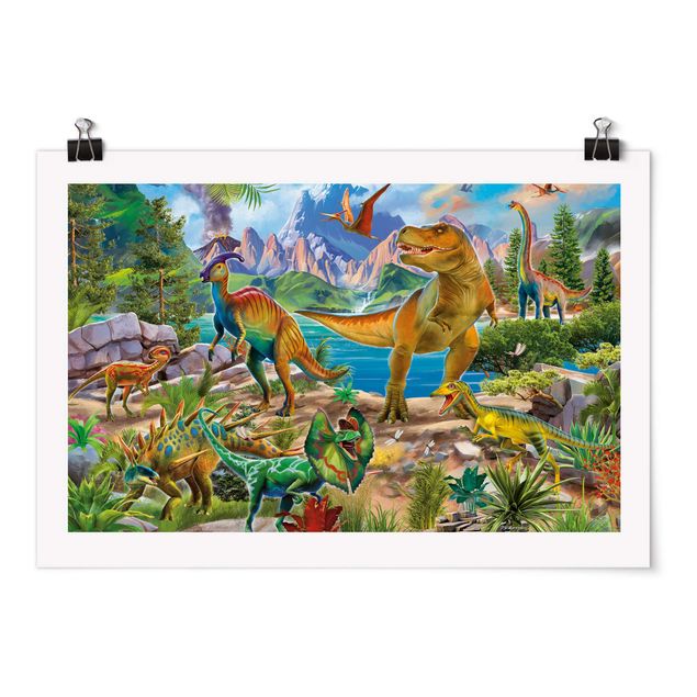 Posters animals T-Rex And Parasaurolophus