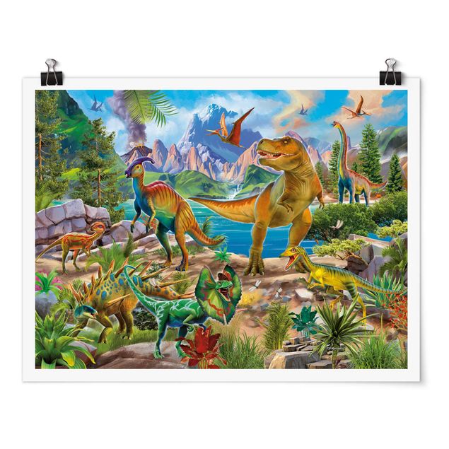 Posters animals T-Rex And Parasaurolophus