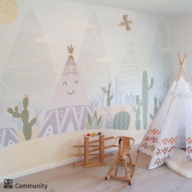 Self adhesive wallpapers Tepee With Cacti