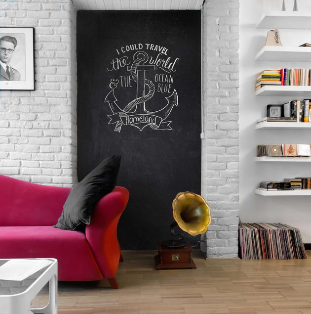 Adhesive films black Living Room - DIY Chalkboard Wallpaper