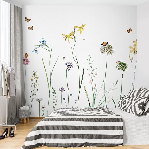 Wallpapers flower Dancing butterflies on wildflowers
