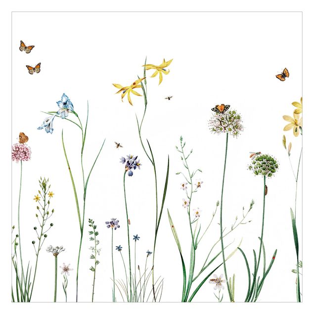 Wallpapers modern Dancing butterflies on wildflowers