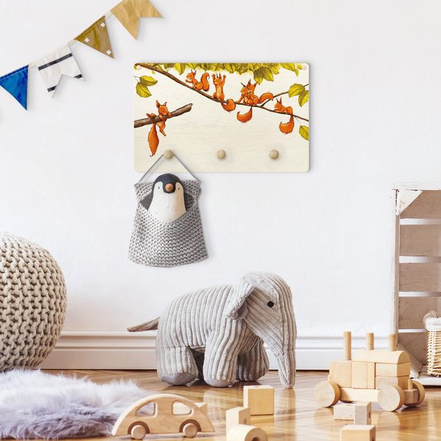 Wall mounted coat rack animals Cheers For Brave Squirrel
