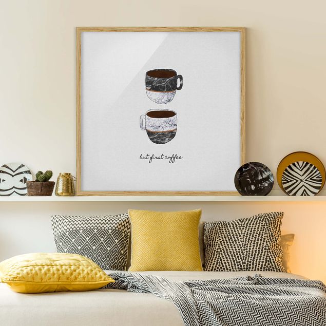 Art prints Coffee Mugs Quote But first Coffee